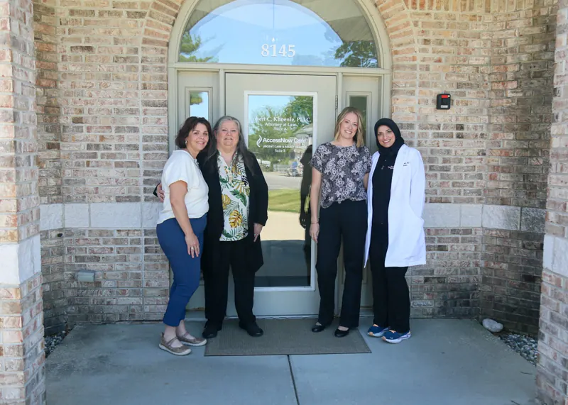 Access Now Care team outside the Portage clinic